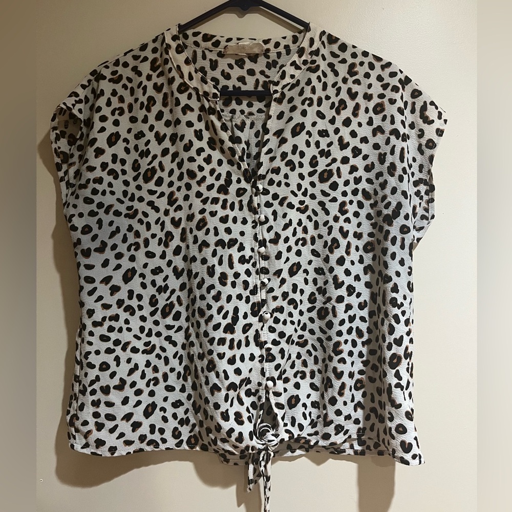Leopard Print Button Down Shirt